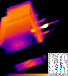 IR image of a hot connection on a transformer